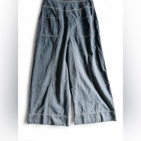 Ulla Johnson Romy Jumpsuit Wide Leg Navy Blue White Women’s - Size 12 - Picture 10 of 12